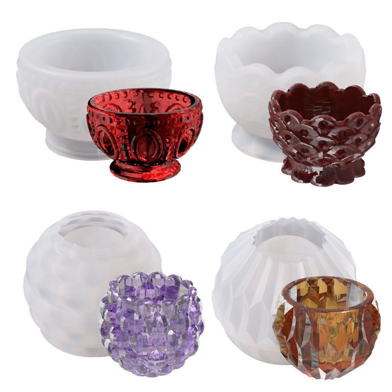 Coaster Mold Round - Kotak penyimpanan bulat cetakan silikon gipsum