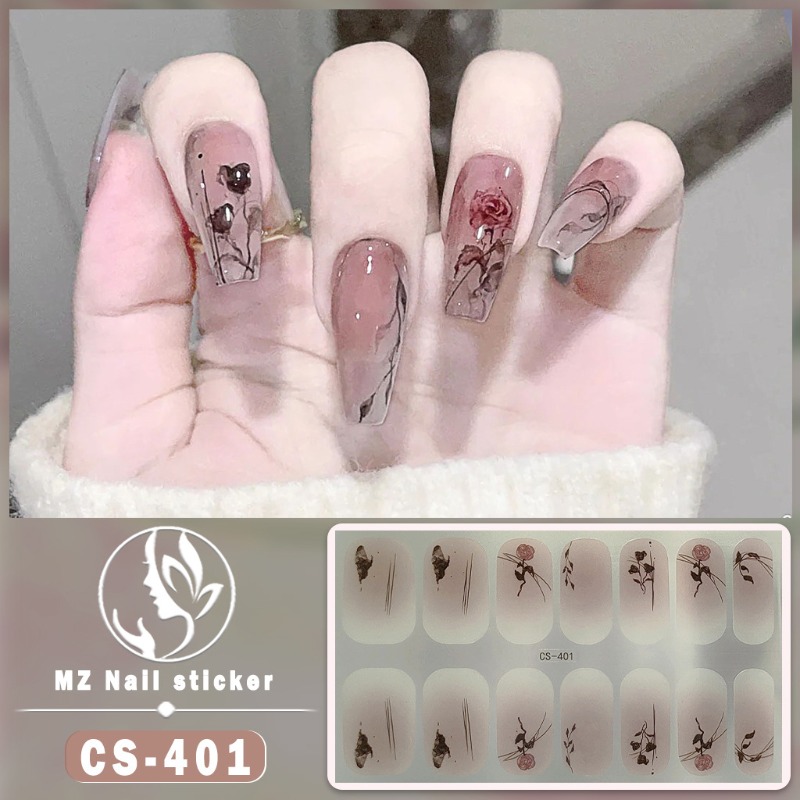 Gold Foil Flakes - 1 Lembar Stiker Kuku Gel Semi-cured