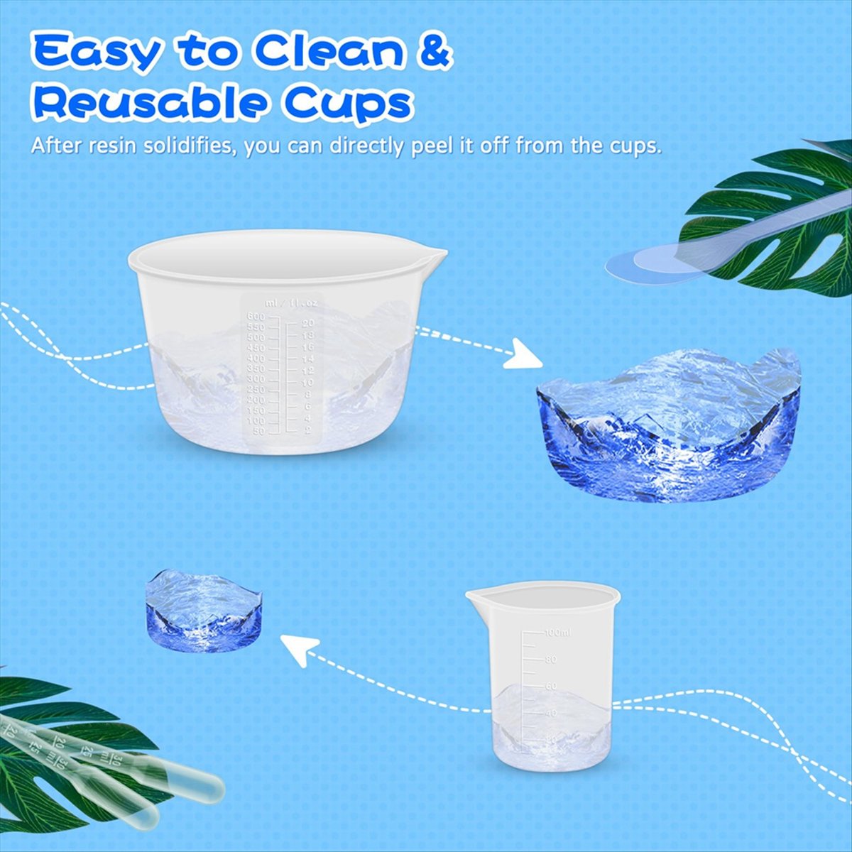 Mixing Cup Silicone - 【A47T】Gelas Ukur dan Pengaduk Resin Silikon