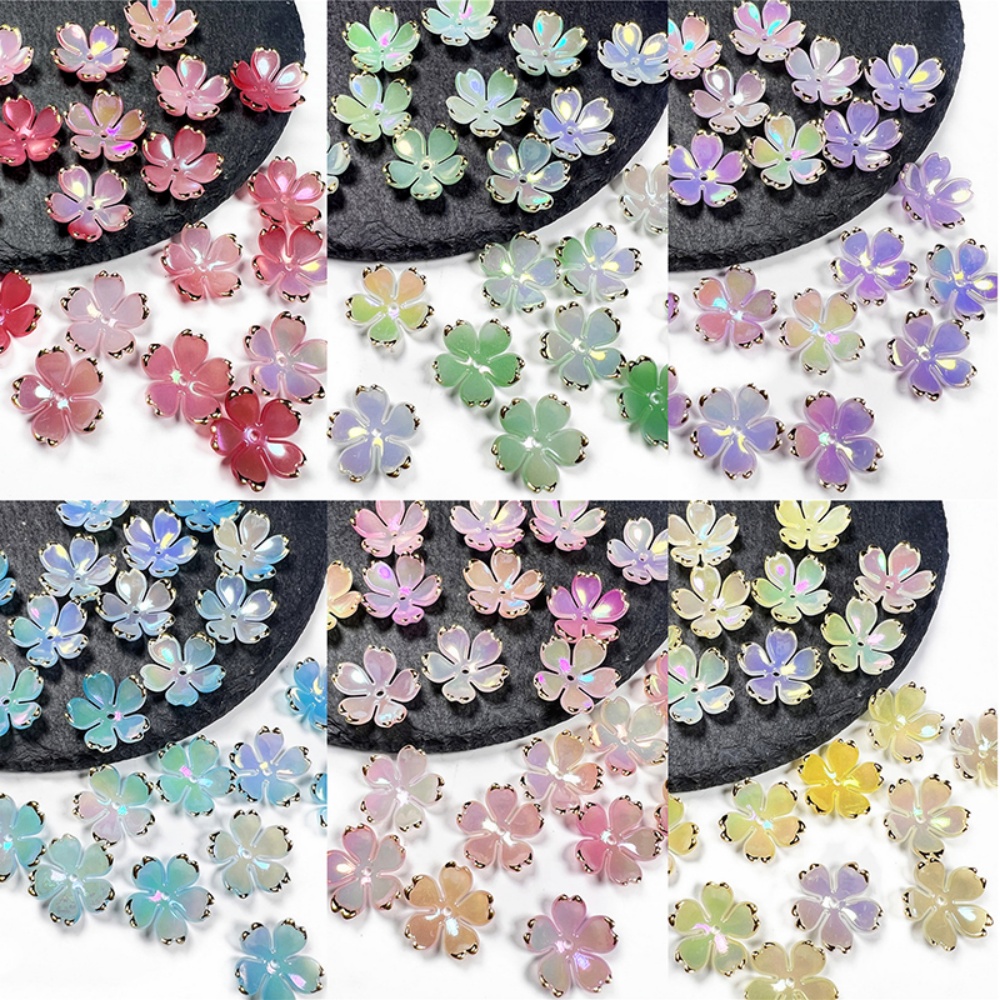Flower Preservation Resin - 50pcs/lot 19mm Manik-manik Bunga Sakura Akrilik