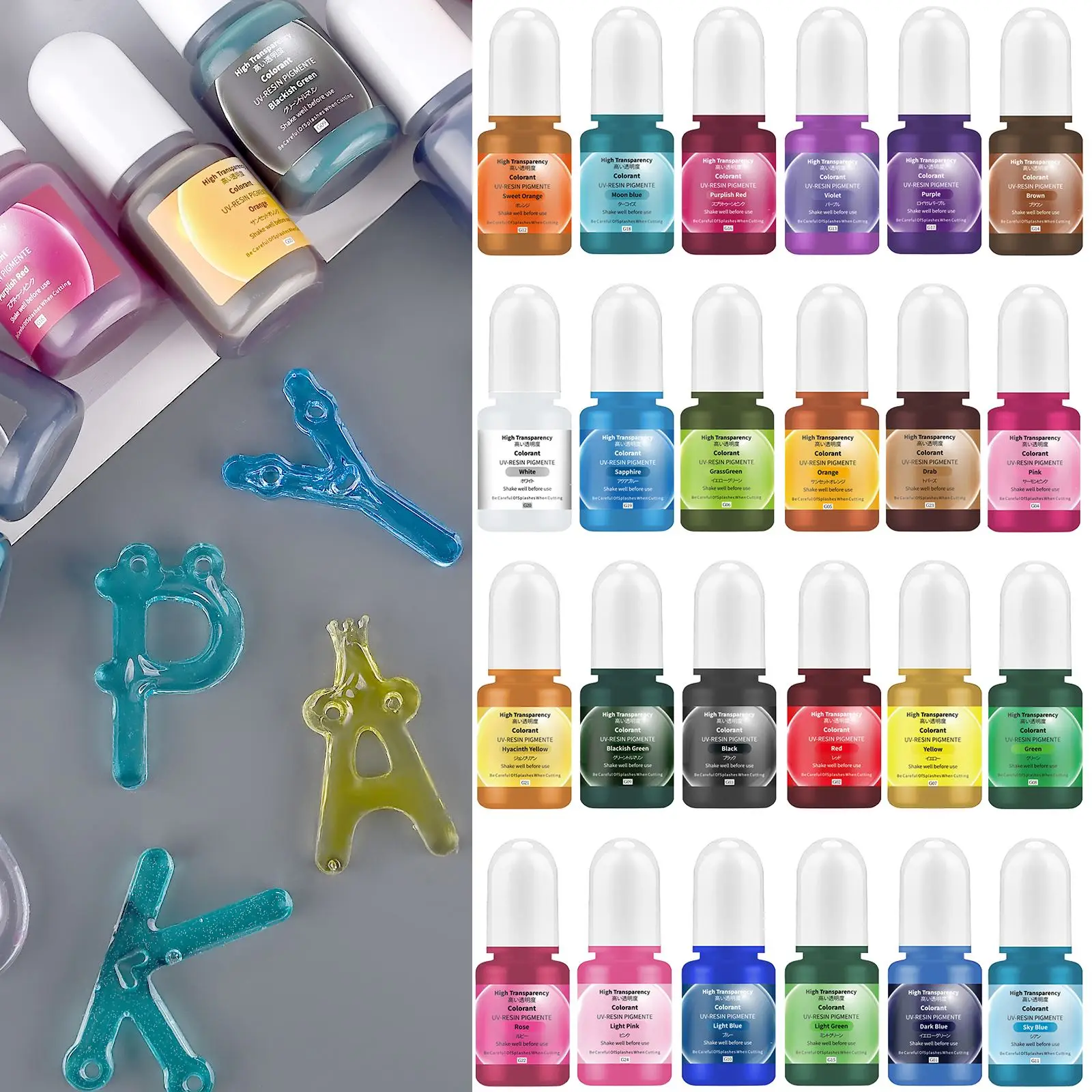 Epoxy Uv Resin Kit - 24 Warna 5ml Pigmen Resin Epoksi