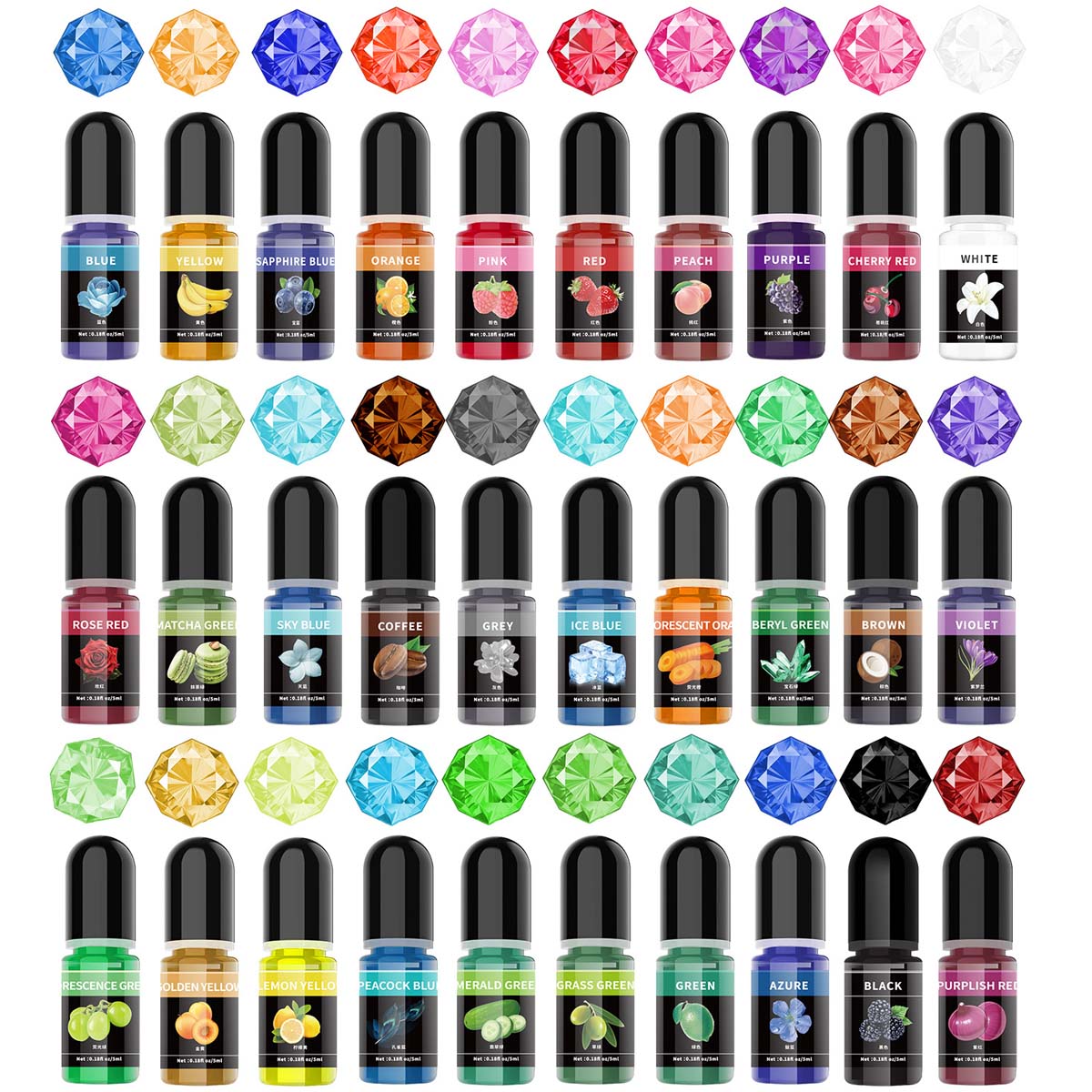Epoxy Uv Resin Kit - 5Ml/Botol Pigmen Resin Epoksi Pewarna Cair