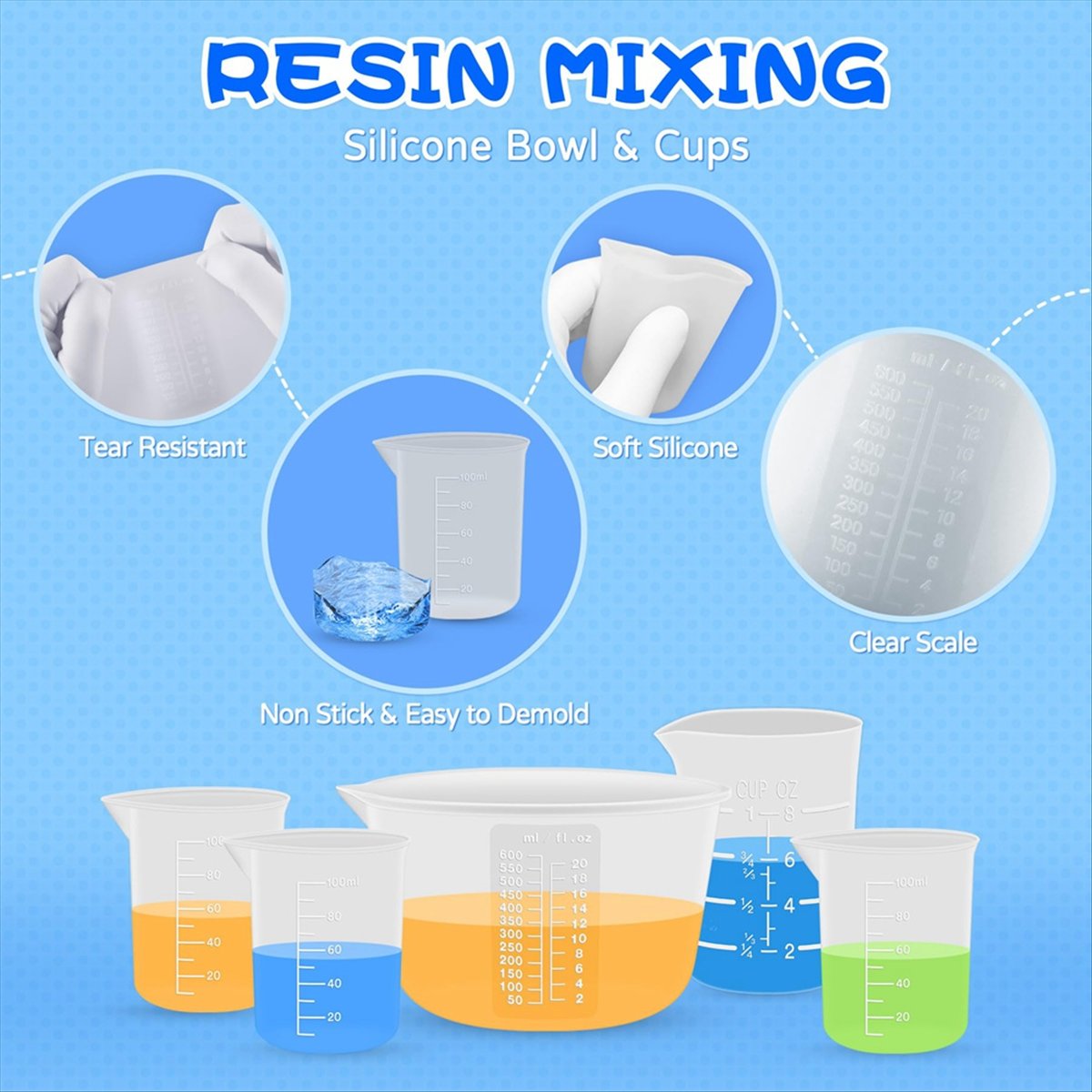 【A47T】Gelas Ukur dan Pengaduk  - Mixing Cup Silicone ulasan dan harga