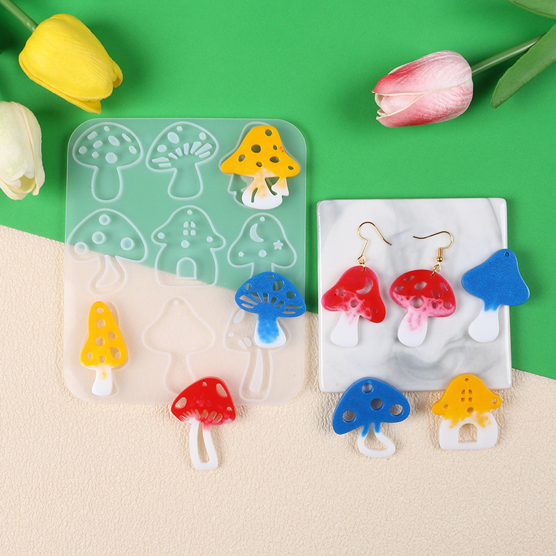 Liontin Anting Jamur Multi Gay - Flower Preservation Resin ulasan dan harga