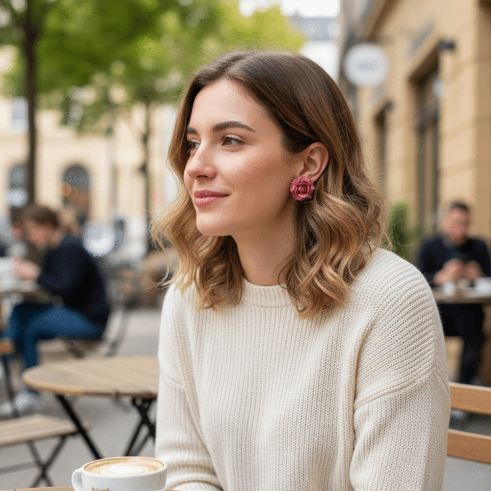 Anting Mawar Buatan Manis dari - Flower Preservation Resin ulasan dan harga