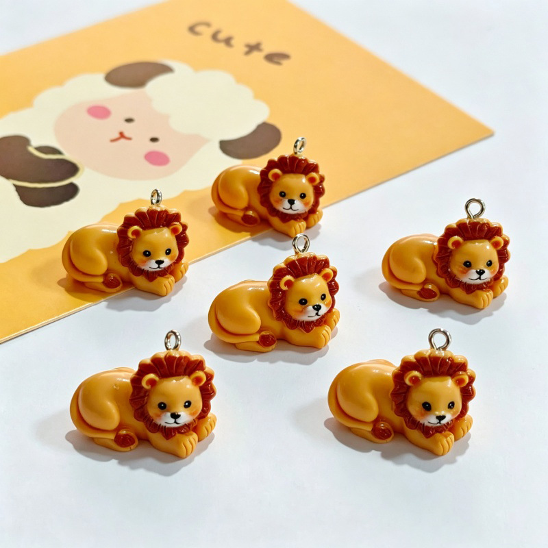6 Buah Liontin Singa Lucu Berb - Resin Crafts Diy ulasan dan harga