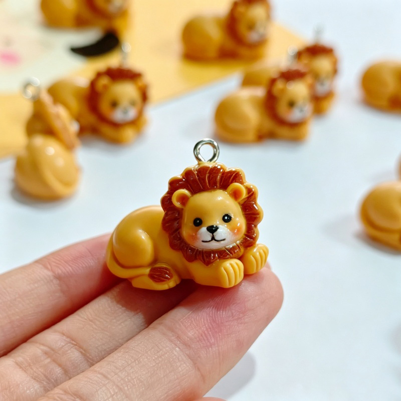 6 Buah Liontin Singa Lucu Berb - Resin Crafts Diy ulasan dan harga